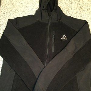 Reebok Nylon/Fleece Hooded Full Zip Up Jacket